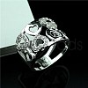 Heart Pattern Brass with Crystal Rhinestone Finger Rings for Women FS-WGDA7BB-03-1