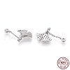 Rhodium Plated 925 Sterling Silver Micro Pave Cubic Zirconia Charms STER-T004-13P-3