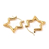 Ion Plating(IP) 304 Stainless Steel Star Hoop Earrings for Women EJEW-A104-06G-2