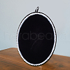 Oval Velvet Cover MDF Jewelry Display Stands ODIS-WH0025-104-5