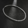 201 Stainless Steel Curb Chain Necklaces NJEW-Q336-12B-P-3
