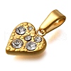 Ion Plating(IP) 304 Stainless Steel Rhinestone Pendants STAS-Z113-09G-2