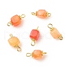 Natural Agate Connector Charms PALLOY-JF01587-03-1