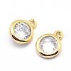Brass Cubic Zirconia Pendants KK-P119-33-8x6mm-G-NR-2