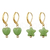 2 Pairs 2 Styles Brass & Opaque Acrylic Beaded Leverback Earrings EJEW-JE06328-2