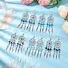 Alloy with Synthetic Howlite & Natural Mixed Stone Dangle Earrings EJEW-JE06067-2