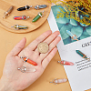 Natural & Synthetic Gemstone Pointed Pendants with Alloy Findings G-PH0001-06-3