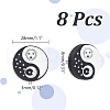  8Pcs Round with Sun and Moon Food Grade Eco-Friendly Silicone Focal Beads  SIL-NB0001-46-2