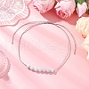 8.5MM Dyed Natural Chalcedony Imitation Aquamarine Round Beaded Braided Adjustable Necklaces NJEW-JN05327-1