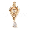 Golden Brass Micro Pave Cubic Zirconia Pendants KK-K350-02G-01-1