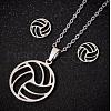 201 Stainless Steel Pendant Necklaces & Stud Earrings Sets FS-WGB00D6-06-1