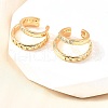 Brass Micro Pave Clear Cubic Zirconia Cuff Earrings EJEW-F370-01G-1
