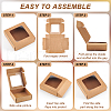 Kraft Paper Gift Box with Visible Window CON-WH0088-74B-4