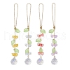 4Pcs 4 Colors Flower Shell Pearl Round Beaded Hanging Suncatchers HJEW-TA00292-1