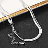 Non-Tarnish 316 Stainless Steel Round Snake and Herringbone Chains Double Layer Necklace for Women Men NJEW-C025-01P-2
