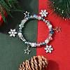 Glass with Synthetic Moonstone Christmas Theme Beaded Stretch Bracelets for Women BJEW-TA00656-1