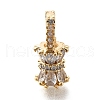 Brass Micro Pave Cubic Zirconia Donut Bails KK-U061-17G-1