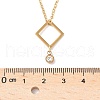 304 Stainless Steel Crystal Rhinestone Geometric Pendant Cable Chain Necklaces NJEW-Z073-01G-03-5