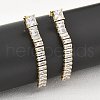 304 Stainless Steel Clear Cubic Zirconia Tassel Stud Earrings EJEW-Z094-01D-G02-3