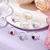 7Pcs 7 Styles Chakra Round Natural & Synthetic Gemstone Finger Rings RJEW-JR00747-2