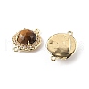 Natural Tiger Eye Faceted Connector Charms G-H323-03G-09-2