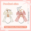 Beebeecraft 2Pcs 2 Colors Polyester Keychains KEYC-BBC0001-04A-2