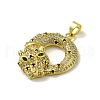 Rack Plating Brass Micro Pave Cubic Zirconia Pendants KK-A210-03C-G-2