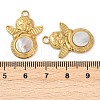 304 Stainless Steel Natural White Shell Pendants STAS-L288-01G-02-3