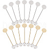 SUNNYCLUE 60 Sets 2 Colors Round Tray Brass Stick Lapel Pins KK-SC0004-98-1