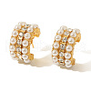 C-Shaped 304 Stainless Steel Plastic Imitation Pearl Stud Earrings FS-WG0BD3D-06-2