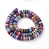 Flat Round Handmade Polymer Clay Beads CLAY-R067-8.0mm-M2-2