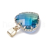 Gradient Color K9 Glass Imitation Tourmaline Pendants PALLOY-JF03453-5