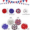 SUPERFINDINGS 80Pcs 5 Style Independence Day Theme Polymer Clay Rhinestone Round Beads RB-FH0001-07-2