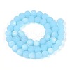 Frosted Imitation Jade Glass Beads Strands GLAA-T032-J8mm-MBB04-2