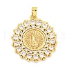 Rack Plating Brass Clear Cubic Zirconia Pendants KK-M291-13G-1