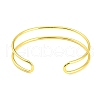 Rack Plating Brass Double Lines Cuff Bangles for Women BJEW-M304-01G-3