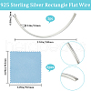 Beebeecraft 1Pc 925 Sterling Silver Rectangle Flat Wire STER-BBC0005-64A-2