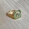 Rectangle Alloy with Rhinestone Finger Rings for Women FS-WGB46A4-02-2