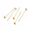 Brass Flower Head Pins X-KK-A178-09G-1
