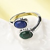 Natural Malachite & Lapis Lazuli Finger Rings RJEW-A068-02P-01-2