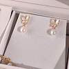 Butterfly Natural Freshwater Pearl & Natural Shell Stud Dangle Earrings WG9742F-04-1