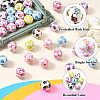 50Pcs AB Color Ptinted Opaque Acrylic Beads OACR-CJ0002-27-3