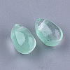 Transparent Spray Painted Glass Charms GLAA-S183-04B-2