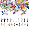 21Pcs Angel Glass Pendants PALLOY-TAC0129-1