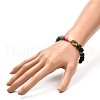 Round Natural Lava Rock & Weathered Agate(Dyed) Beads Stretch Bracelet BJEW-JB06887-3