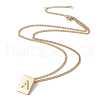 Titanium Steel Initial Letter Rectangle Pendant Necklace for Men Women NJEW-E090-01G-01-2