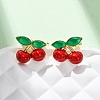 Brass Enamel Cuff Earrings EJEW-U062-01A-G-2