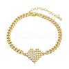Brass Micro Pave Cubic Zirconia Link Bracelets BJEW-M050-06G-03-4