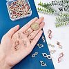 CHGCRAFT 50Pcs 5 Style Alloy Rhinestone connector Charms ALRI-CA0001-12-3