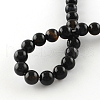 Dyed & Heated Natural Black Agate Round Bead Strands G-R342-4mm-01-3